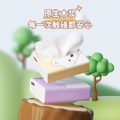 【备家洁】小熊印花随身包到手20包五层柔韧亲肤加厚母婴随身抽纸图3