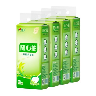 心相印悬挂底部抽纸4层压花320抽/包随心抽面巾纸整箱抽纸一件代图4