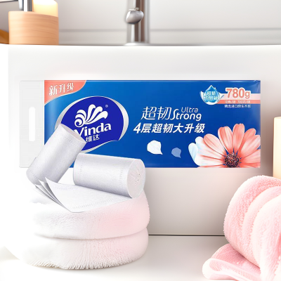 维达卷纸超韧无芯卷纸4层78克3提卫生纸家用实惠纸巾厕纸整箱实芯图5