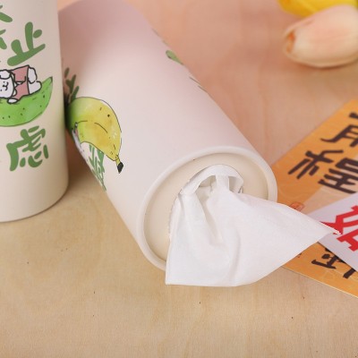 圆筒抽纸定 做广告抽紙餐厅纸抽订 做桶装餐巾纸4s店车载纸巾制定图2