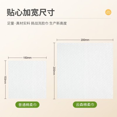 云森抽取式一次性洗脸巾棉柔巾批发美容洁面巾干湿两用加厚洗面巾图3