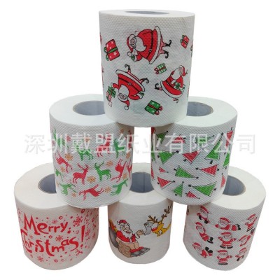 印花卫生纸 印花卷纸 印花厕纸 创意卷纸 创意厕纸 圣诞 印花纸巾图2
