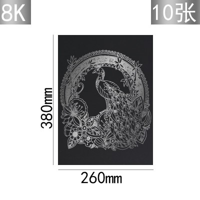 8K金色银色刮画纸4K金色银色A4刮刮画8开4开儿童学生手工DIY绘画图2