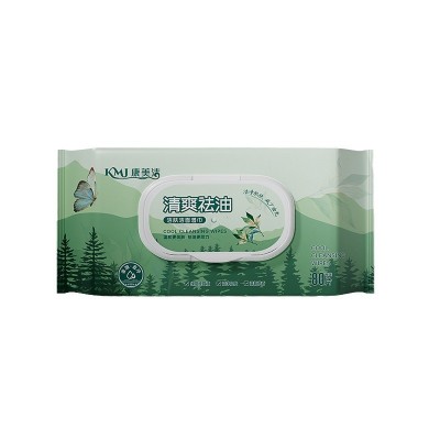 绿茶湿巾脸部清洁一次性洁面洗脸巾抽取式80片温和0刺激绿茶湿巾图3