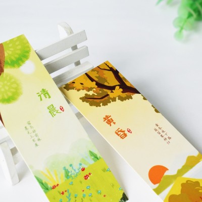 二十四节气书签手绘卡通背面空白涂鸦DIY中国风24节气送学生卡片图4