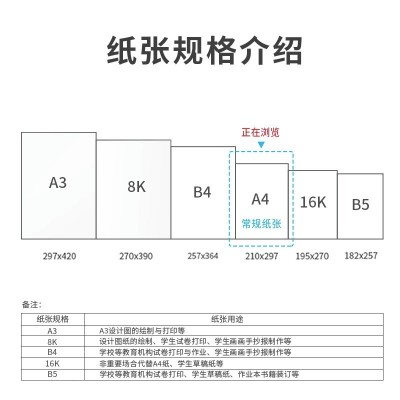 得力3562打印纸A4纸100张双面复印纸70克办公用品白纸草稿纸包邮图5