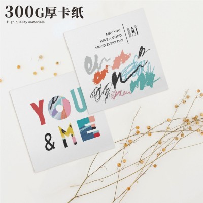 明信片卡片感谢卡售后服务卡五星评价卡英文卡保修合格证对折纸卡图3