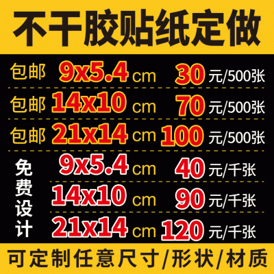 印刷广告不干胶贴纸定制logo透明PVC不干胶标签定做彩色 商标贴纸图3