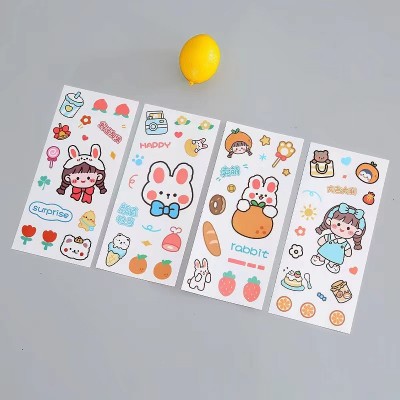 卡通兔子贴纸pvc防水杯贴纸可爱少女心手帐贴纸批发笔筒装饰贴纸图5