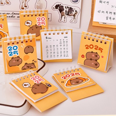 可爱卡皮巴拉日历学生迷你桌面小摆件礼品打卡卡通台历2025小台历图3