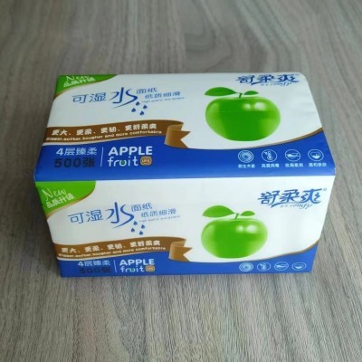 亲肤柔韧高品质500张大包原木抽纸 卧室面巾纸4层可湿水纸巾代发图2