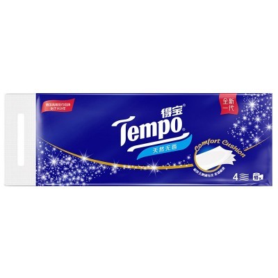 Tempo/得宝卷纸4层1600g有芯卷筒纸无香加厚家用卫生纸厕纸批发图2