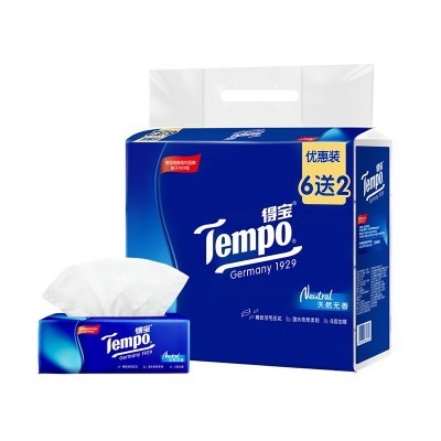 tempo/得宝纸巾抽纸批发工厂整箱4层90抽家用餐巾纸面巾纸软抽代图4