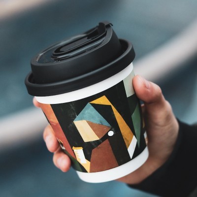 一次性咖啡杯带盖咖啡杯子奶茶热饮外带外卖杯打包杯纸杯l ogo图3