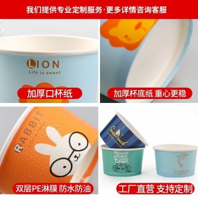 一次性冰淇淋纸杯定制冰激凌纸碗雪糕杯炒酸奶包装盒子定做可配盖图4