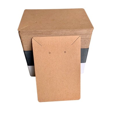 现货跨境空白饰品卡片牛皮纸耳环发圈项链发夹对折卡通用包装卡纸图3