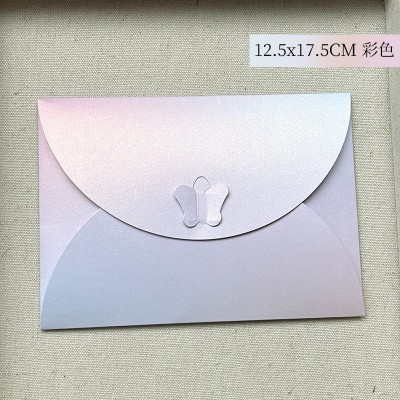 高级珠光纸信封明信片封套定制婚礼请帖邀请函包装纸烫金logo印刷图6