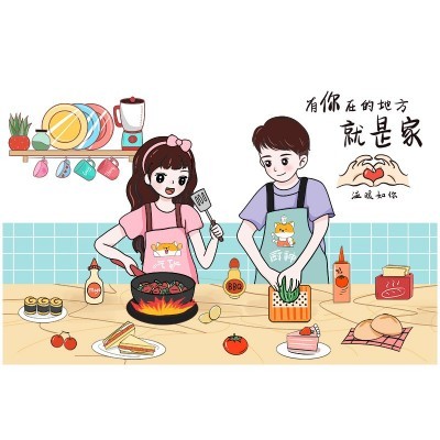 加厚厨房防油贴纸灶台自粘防水防潮防火耐高温油烟机墙面装饰贴膜图2