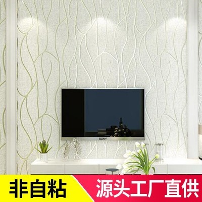 3D立体电视背景墙纸欧式无纺布卧室客厅墙纸简约现代条纹曲线600X图2