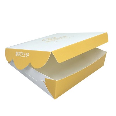 白卡榴莲芝士饼包装盒定制 食品级材质自折盒芝士饼纸盒批发定做图5