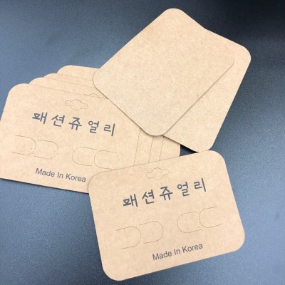 现货发夹发卡包装纸卡标签 直播发饰牛皮纸复古展示卡纸挂卡吊牌图4