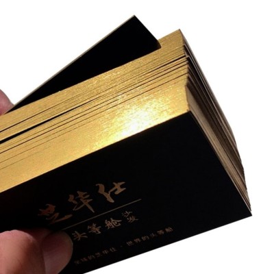特种纸名片加厚500g高档黑卡烫金激凸工艺黑色名片制作设计免费图5