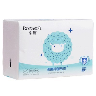 柔娜抑菌家用孕妇婴儿用大包实惠装抽纸无酒精杀菌干纸巾1 5包整箱图4