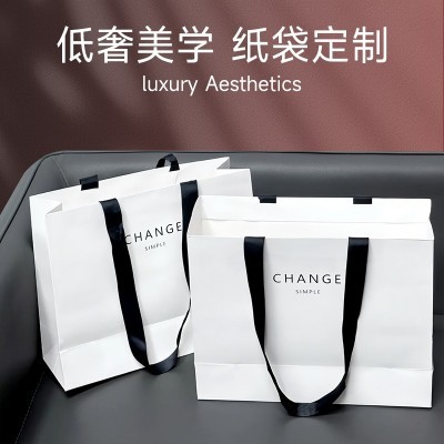 手提袋定 制服装店化妆品购物袋子高级感牛皮纸袋礼品袋纸袋定 做图2