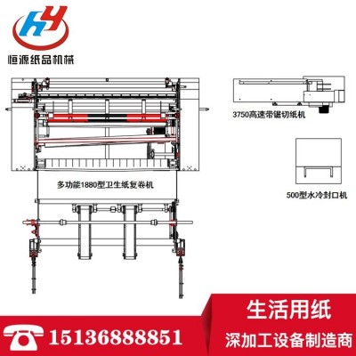 恒源 全自动卫生纸加工设备 1880型卫生纸复卷机 小型卫生纸机器图5
