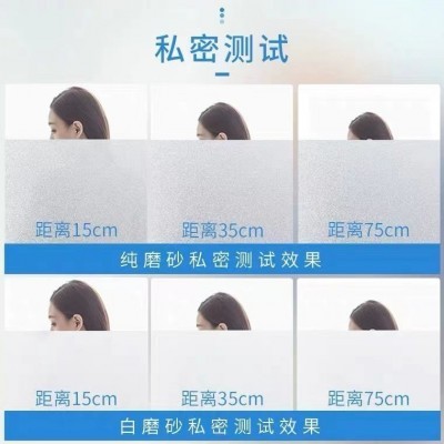 窗户玻璃贴纸磨砂透光不透人卫生间浴室防窥视遮走光不透明自粘膜图4