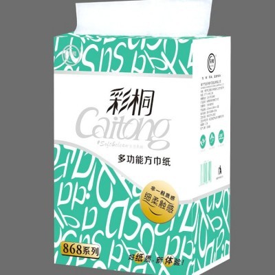 彩桐抽取式大方巾原木浆压花加厚家用大号提挂式抽纸图4