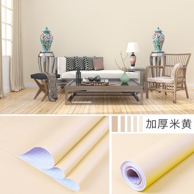 纯色墙纸自粘加厚壁纸宿舍防水防潮卧室客厅装饰网红背景墙贴纸图2