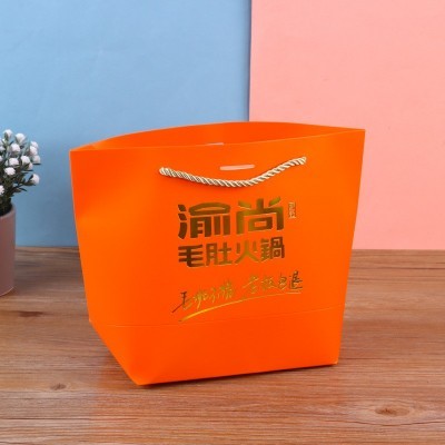 批发制加厚白卡纸服装购物袋广告礼品手提外卖打包 支持印制LOGO图3