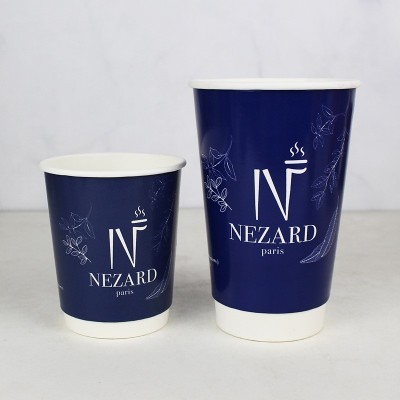 加厚一次性咖啡杯中空牛皮热饮带盖纸杯子批发奶茶打包双 层印logo图4