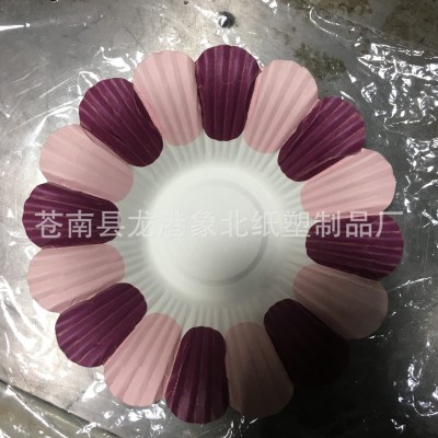 创意DIY纸盘幼儿园墙面环境布置装饰材料花形花瓣形立体花纸托