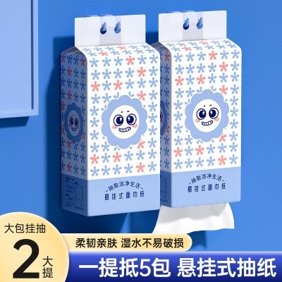 原木挂式抽纸整箱可湿水纸巾家用餐巾纸厨房擦手纸厕用卫生纸代发图4