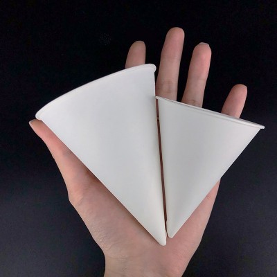 品维白色锥形杯一次性纸杯喝水尖底杯加厚冰淇淋杯子机场饮水纸杯图2