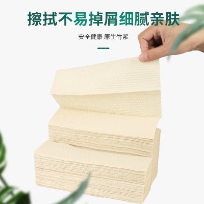 竹浆本色擦手纸批发不漂白200抽厨房吸油抽纸酒店宾馆原色纸巾图5