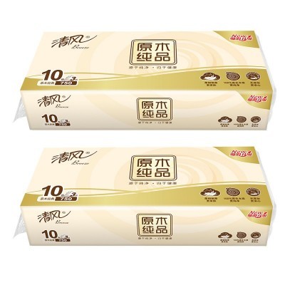清风卷纸无芯卷纸卫生纸纸巾家用厕所纸擦手纸3层加厚750克10卷图4