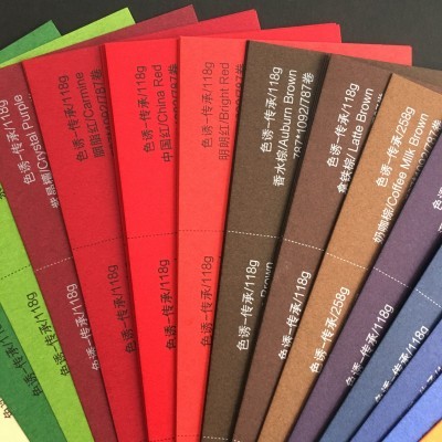 批发120克全木浆彩色木棉色卡触感纸亮面充皮纹路特种纸图5