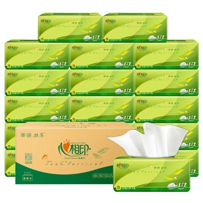 心相印抽纸家用餐巾纸心心相印宿舍纸抽茶语卫生纸母婴可用面巾纸图2