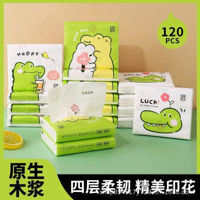 比鲁斯可爱卡通印花抽纸原生木浆亲肤柔韧面巾纸学生儿童小包纸巾图1