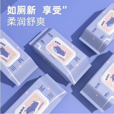 定制湿厕纸家庭装便携装10抽40抽80抽多规格马桶直充独立包装厂家图2