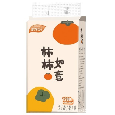 柔中洁柿柿如意1280张大包悬挂式抽纸挂抽底部抽纸图2