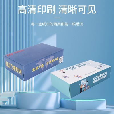 源头厂家广告宣传盒装餐巾纸定做批发可印logo定制酒店银行加油站图4