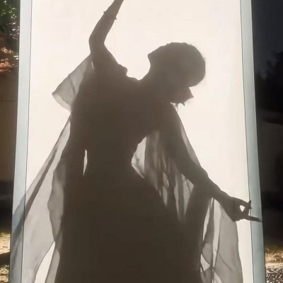 一秒入画卷轴抖音小红书同款古风光影拍摄汉服道具加宽卷轴手绘图4