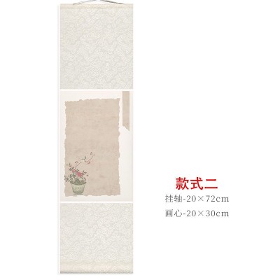 蜡染宣纸书法卷轴手工装裱空白画轴小迷你卷轴书法作品纸复古花鸟图7