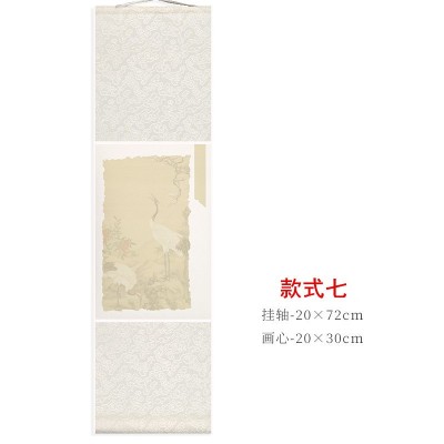 蜡染宣纸书法卷轴手工装裱空白画轴小迷你卷轴书法作品纸复古花鸟图4